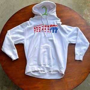 FTP White Large Hoodie W/ Red White And Blue Lettering